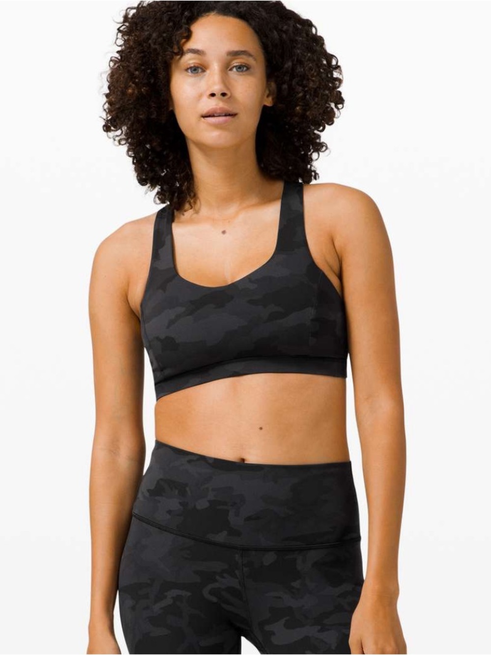 Lululemon free to be serene bra Black Camo sz 6